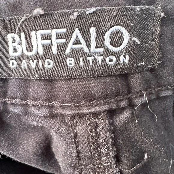 Buffalo David Bitton Daily Mid Rise Stretch Skinny Ankle Grazer Pants Black‎ - Picture 9 of 12